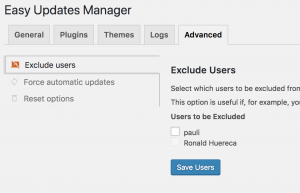 Advanced Tab for Easy Updates Manager