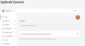 UpdraftCentral Main Screen