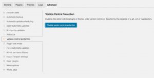 Version Control Protection Advanced Settings